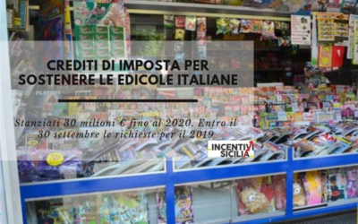 Crediti di imposta per sostenere le edicole italiane. Stanziati 30 milioni € fino al 2020