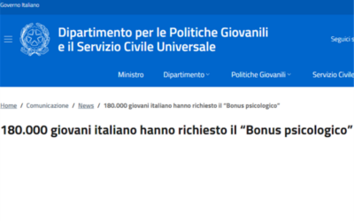 180.000 giovani italiano hanno richiesto il “Bonus psicologico”