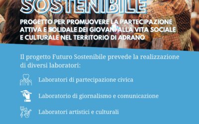 ADRANO: AL VIA IL PROGETTO “FUTURO SOSTENIBILE” PER PROMUOVERE LA PARTECIPAZIONE ATTIVA DEI GIOVANI ALLA VITA SOCIALE